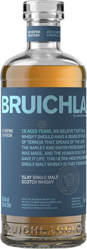 BAUICHLADDICH 18" AGED ISLAY SINGLE MALT SCOTCH WHISKY